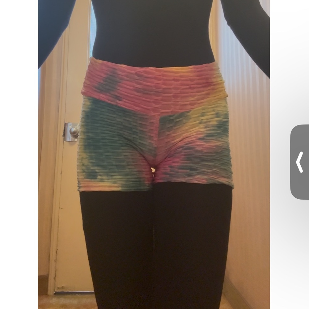 tye dye shorts ribbed